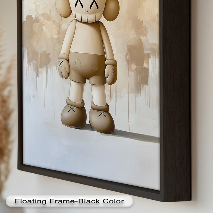 Monochrome Companion – Minimalistisches KAWS-Ölgemälde