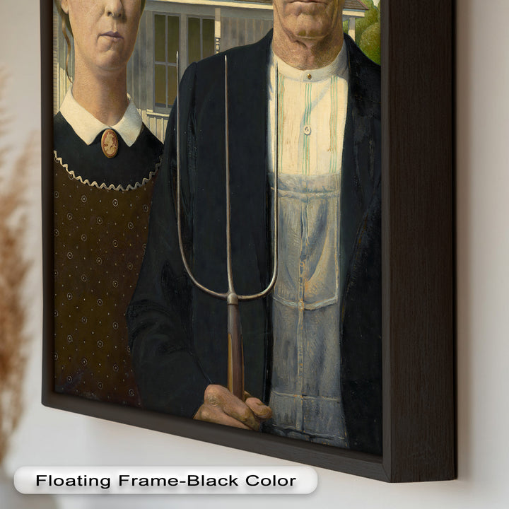American Gothic – Ikonisches Porträt des Mittleren Westens, historisches Ölgemälde
