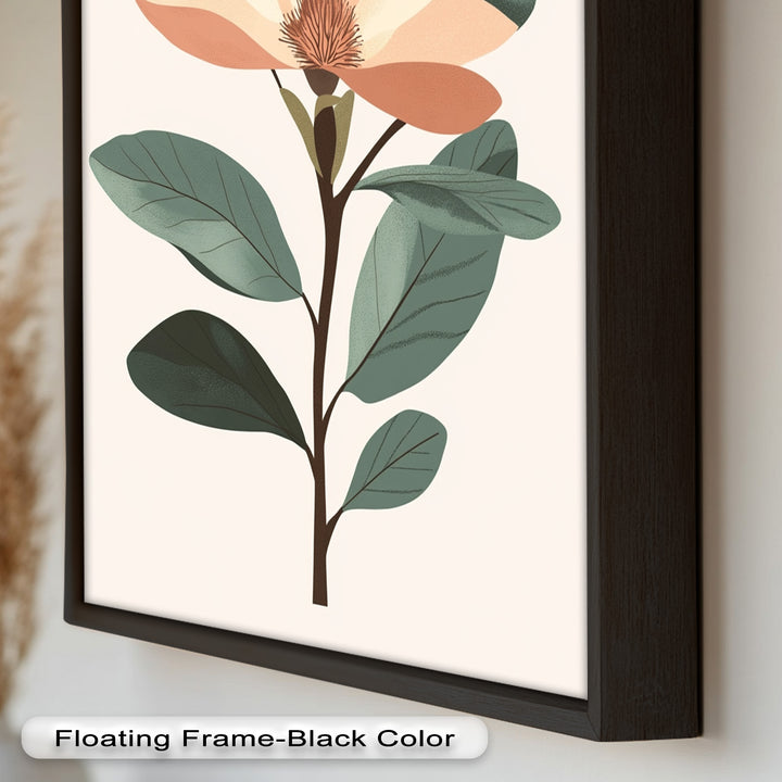 Minimal Magnolia – Elegantes botanisches Ölgemälde