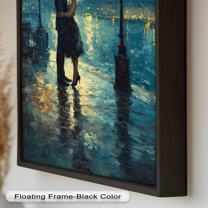 Romantic Couple Under Moonlight - Love Oil Painting