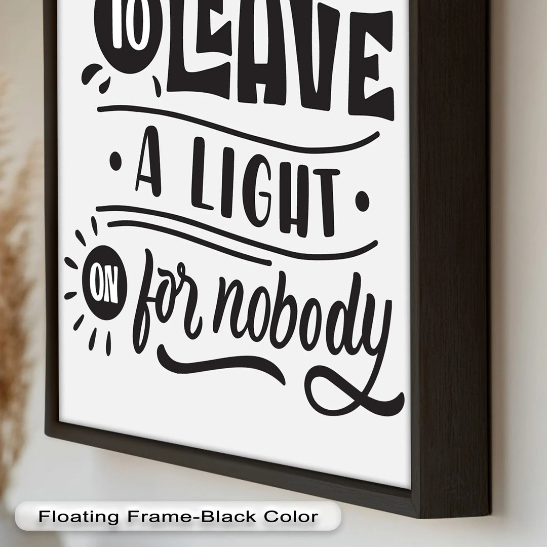 Leave a Light On – Typography Oil Painting - MyPhotoStation