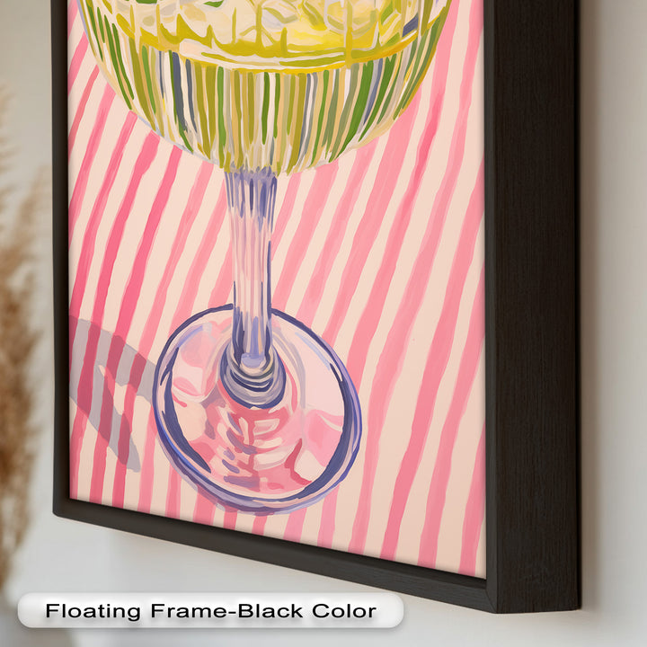 Lime Cocktail Pop Art – Modern Pink Kitchen Decor Oil Painting