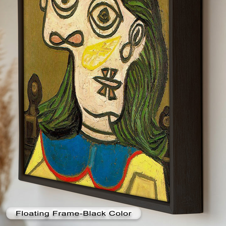 Whimsical Hat – Abstract Female Portrait with Flower Detail Picasso Oil Painting