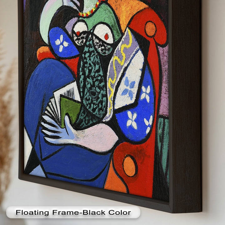 Woman with a Book – Cubist Interior Portrait Picasso Oil Painting