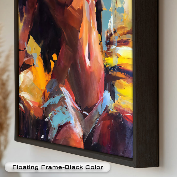 Ember Silhouette – Bold Abstract Nude Oil Painting
