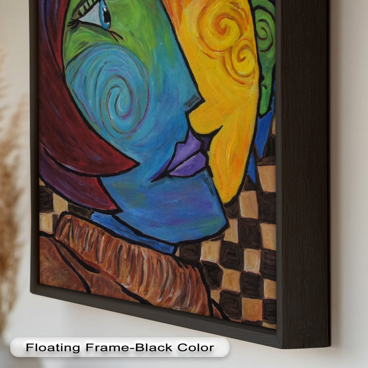 Dual Emotions – Vibrant Abstract Portrait Picasso Oil Painting