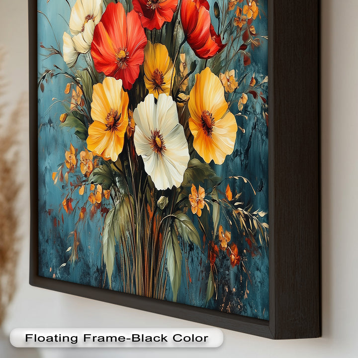 Vibrant Harmony – Multicolored Bloom Bouquet Flower Oil Painting