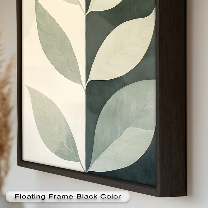 Minimalist Leaf  – Monochrome Botanical Oil Painting
