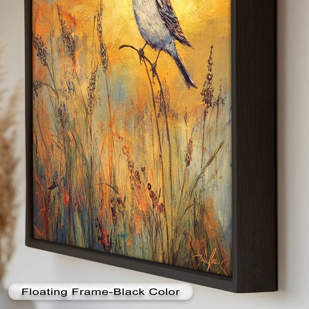 Twilight Songbird – Expressive Bird Oil Painting