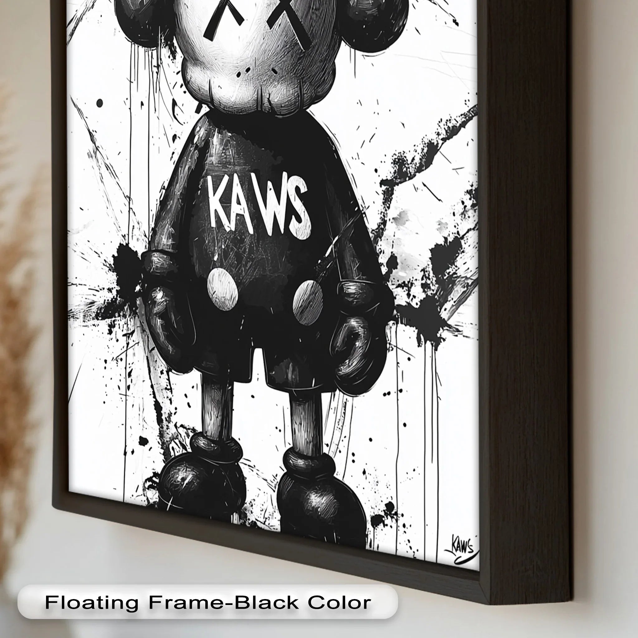 Black & White Figure – KAWS Graffiti Oil Painting – MyPhotoStation
