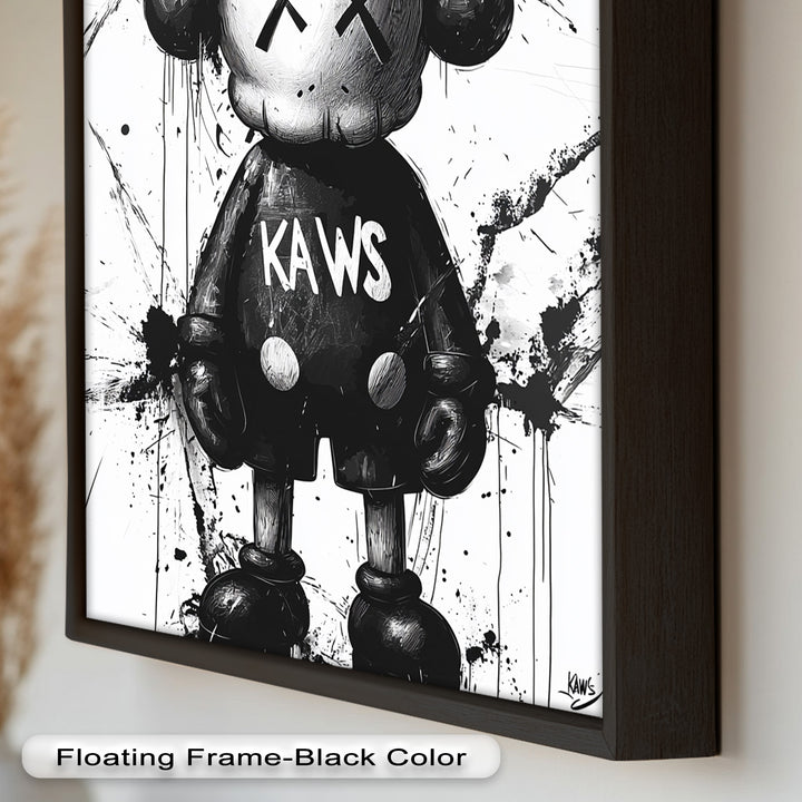 Black & White Figure – KAWS Graffiti Oil Painting