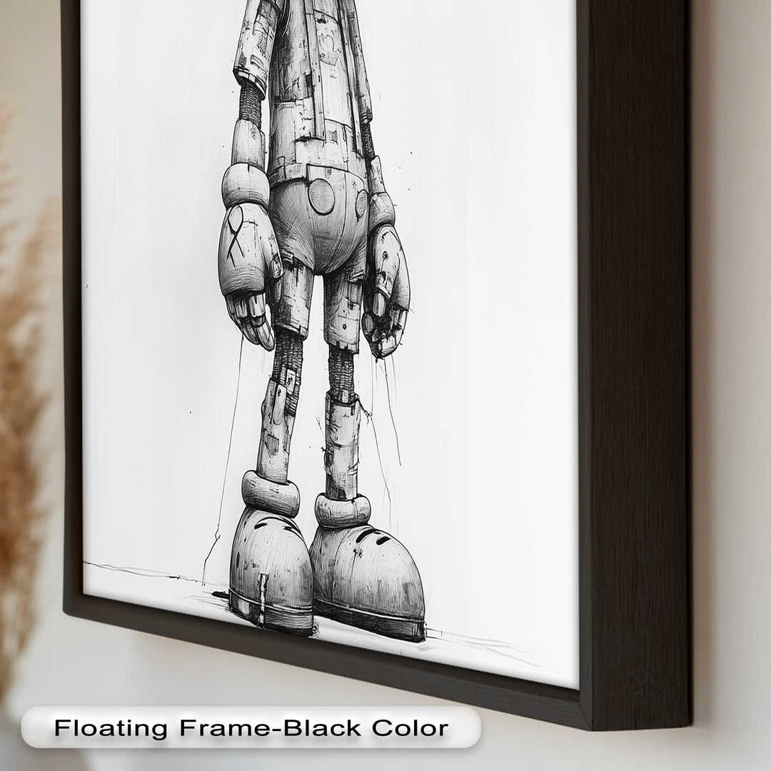 Timber Companion – Monochrome KAWS Oil Painting