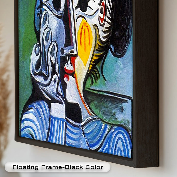 Striped Elegance – Picasso Cubist Portrait Oil Painting