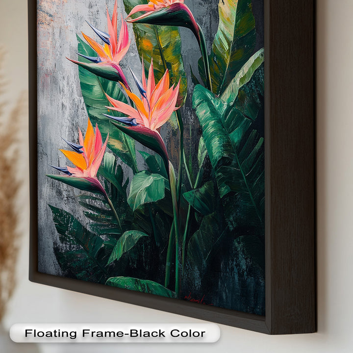 Tropical Flame – Bird of Paradise Botanical Oil Painting