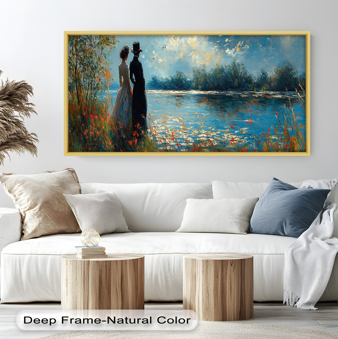 Romantic Riverside - Impressionist Oil Painting