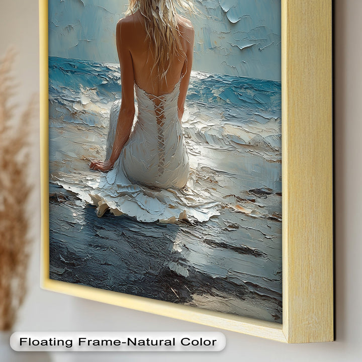 Whispers of the Tide – Serene Ocean Abstract Oil Painting
