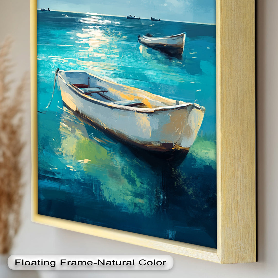 Still Waters at Sea – Boat Oil Painting