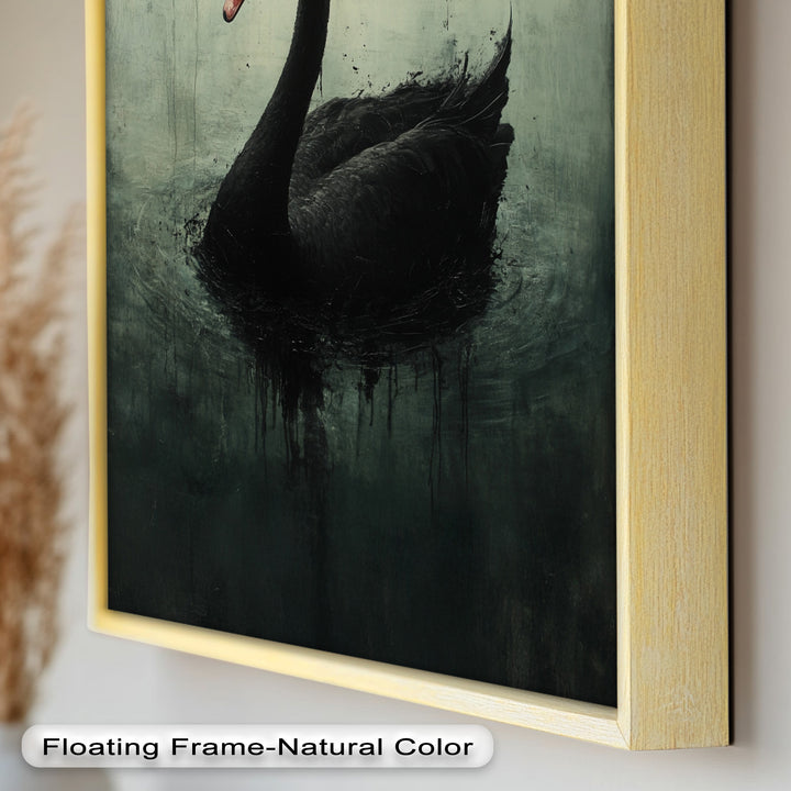 Solitary Grace – Moody Black Swan Oil Painting