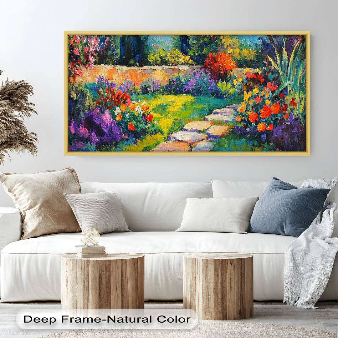 Sunlit Garden Path – Colorful Impressionist Oil Painting