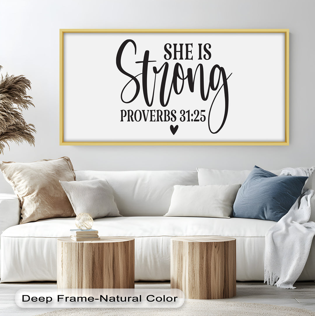 Christian Typography Oil Painting – Strength & Dignity Bible Verse Art