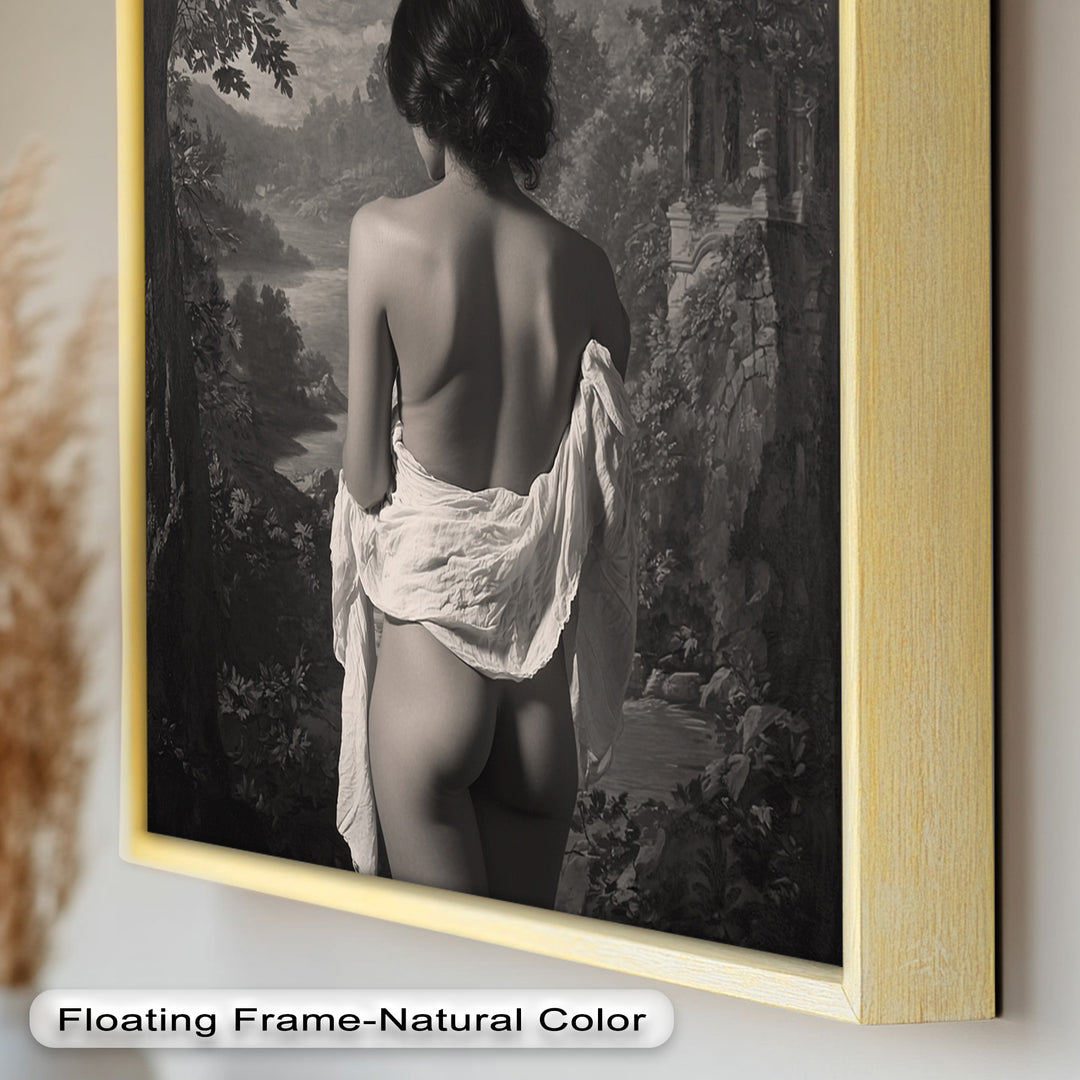 Silent Reverie – Classical Nude in Monochrome Oil Painting