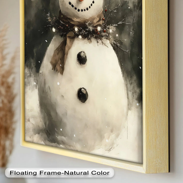 Frosty Cheer – Snowman in Winter Wonderland Oil Painting - MyPhotoStation