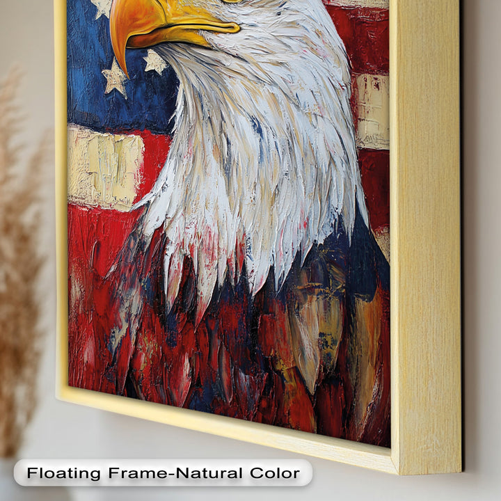 Amerikanischer Weißkopfseeadler Portrait - Patriotisches Ölgemälde