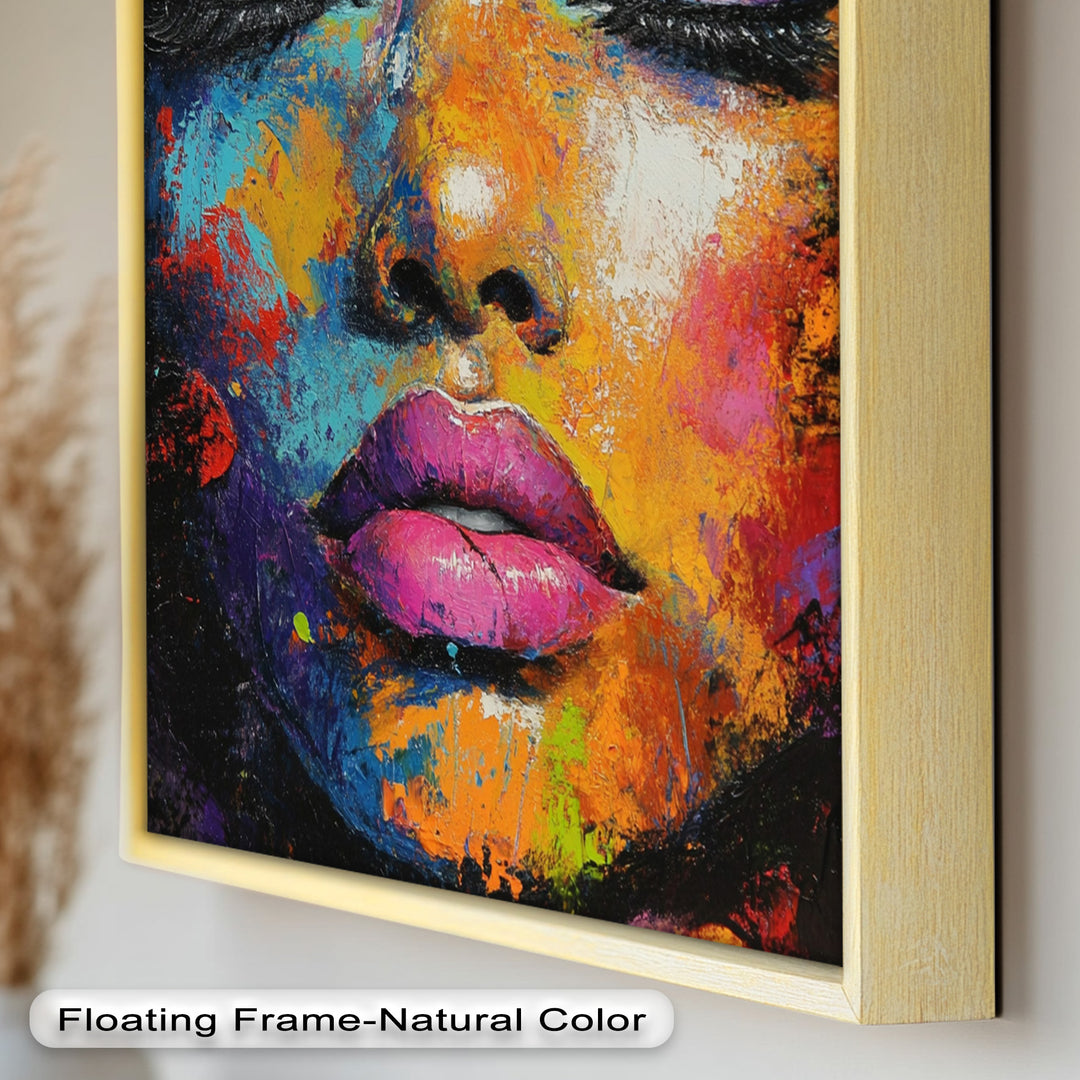 Chromatic Reverie – Bold Female Portrait in Abstract Oil Painting