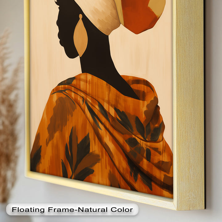Afrikanische Frau Silhouette Kunst - Gerahmtes Ölgemälde