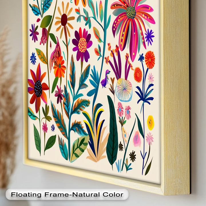 Wild Bloom Symphony – Vibrant Botanical Oil Painting