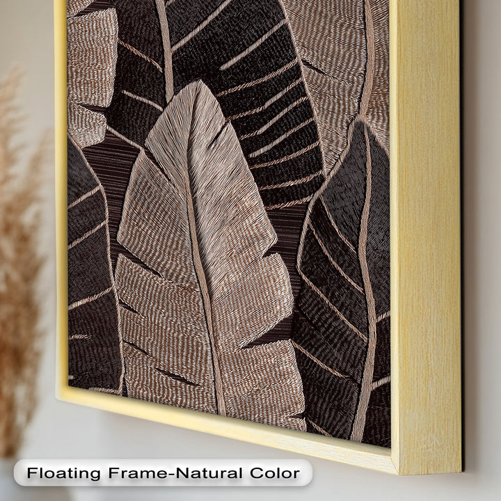 Tactile Tropics – Brown Leaf Composition Flower Oil Painting