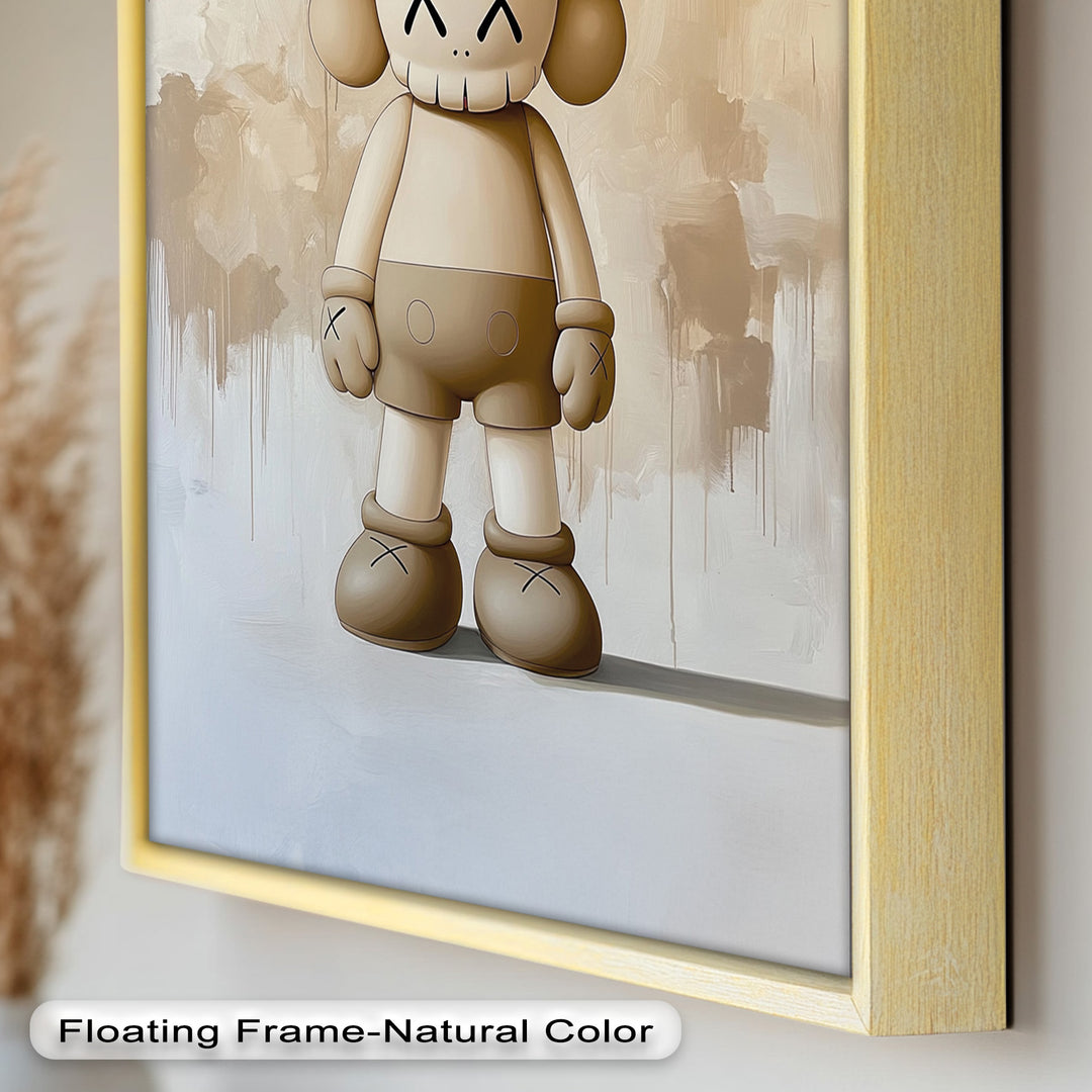 Monochrome Companion – Minimalistisches KAWS-Ölgemälde