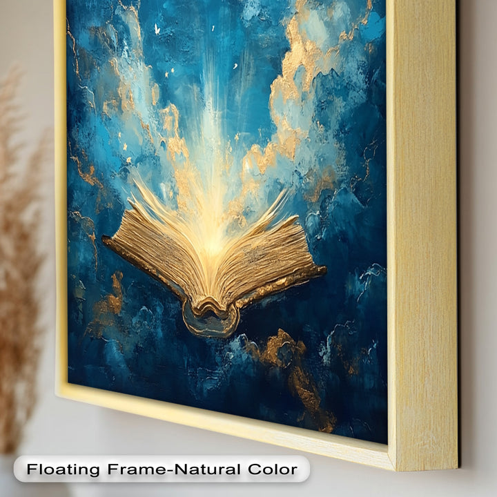 Illuminated Bible with Dove - Christian Oil Painting