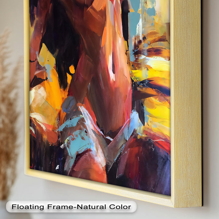 Ember Silhouette – Bold Abstract Nude Oil Painting