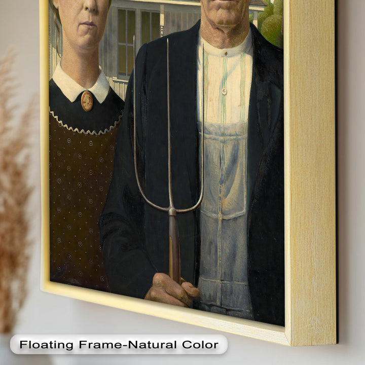 American Gothic – Ikonisches Porträt des Mittleren Westens, historisches Ölgemälde