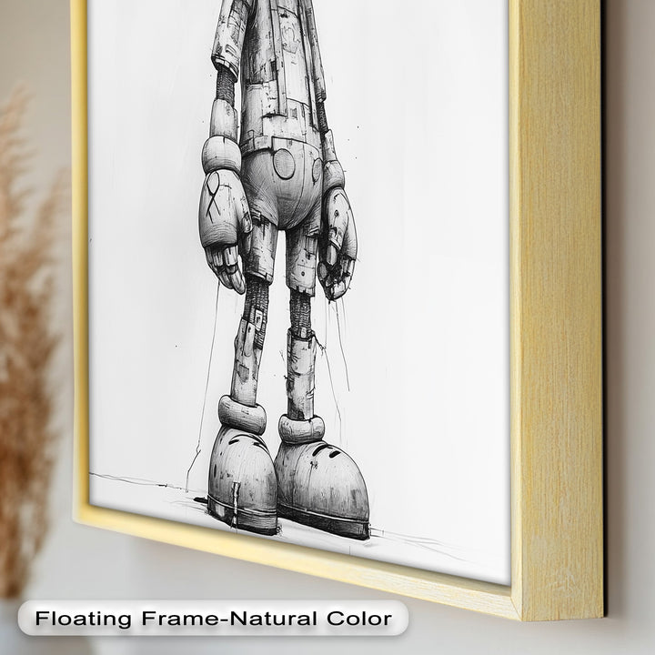 Timber Companion – Monochrome KAWS Oil Painting