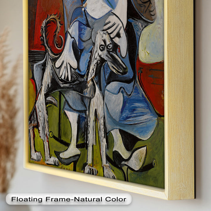Loyal Companion – Picasso Style Woman with Dog Oil Painting