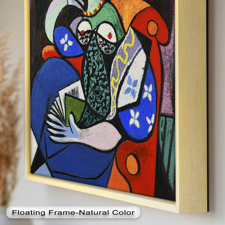 Woman with a Book – Cubist Interior Portrait Picasso Oil Painting