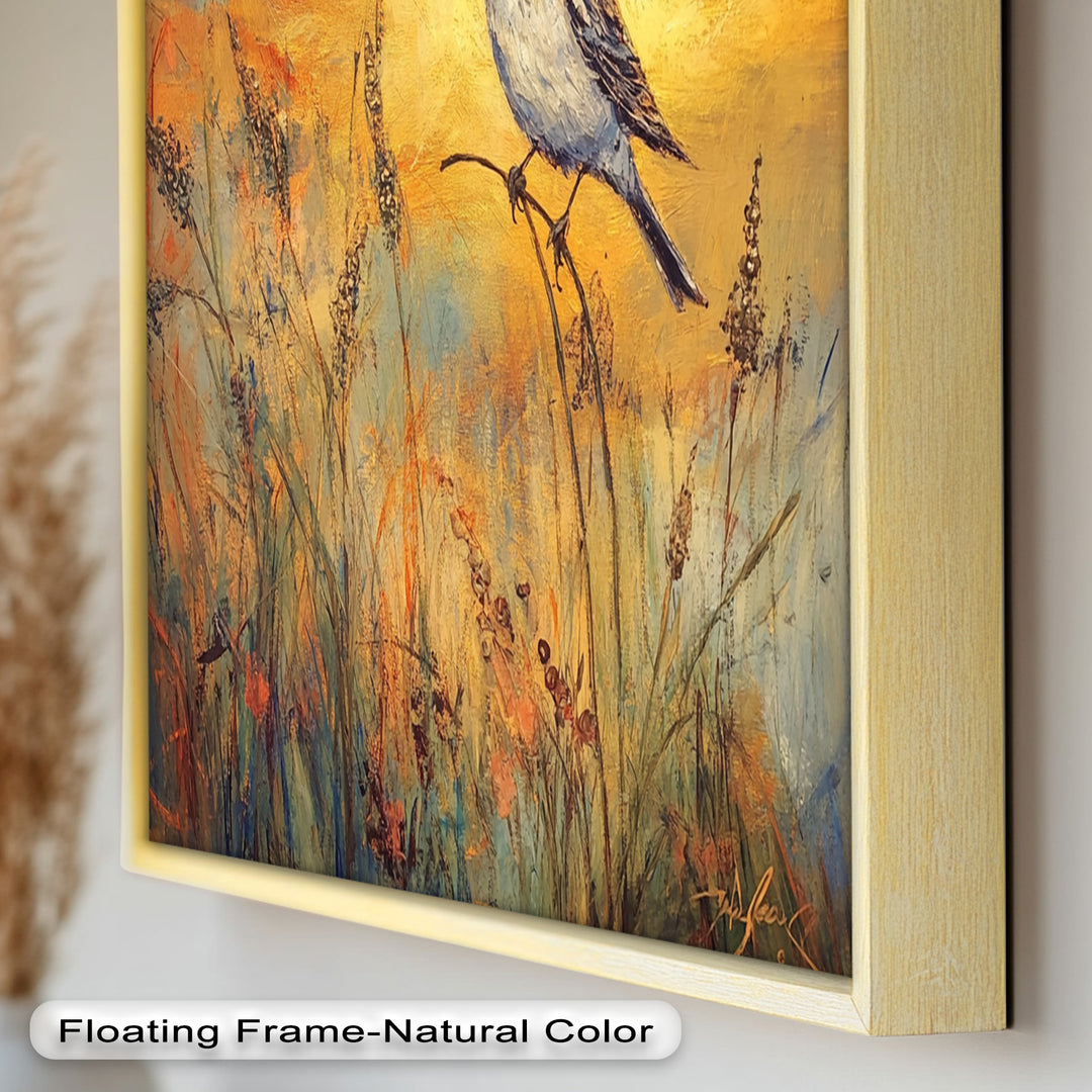 Twilight Songbird – Expressive Bird Oil Painting