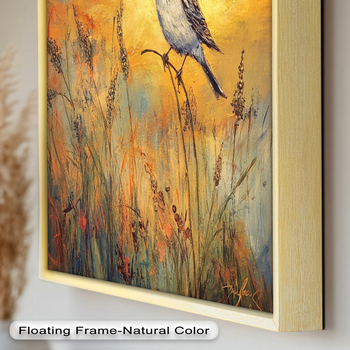 Twilight Songbird – Expressive Bird Oil Painting