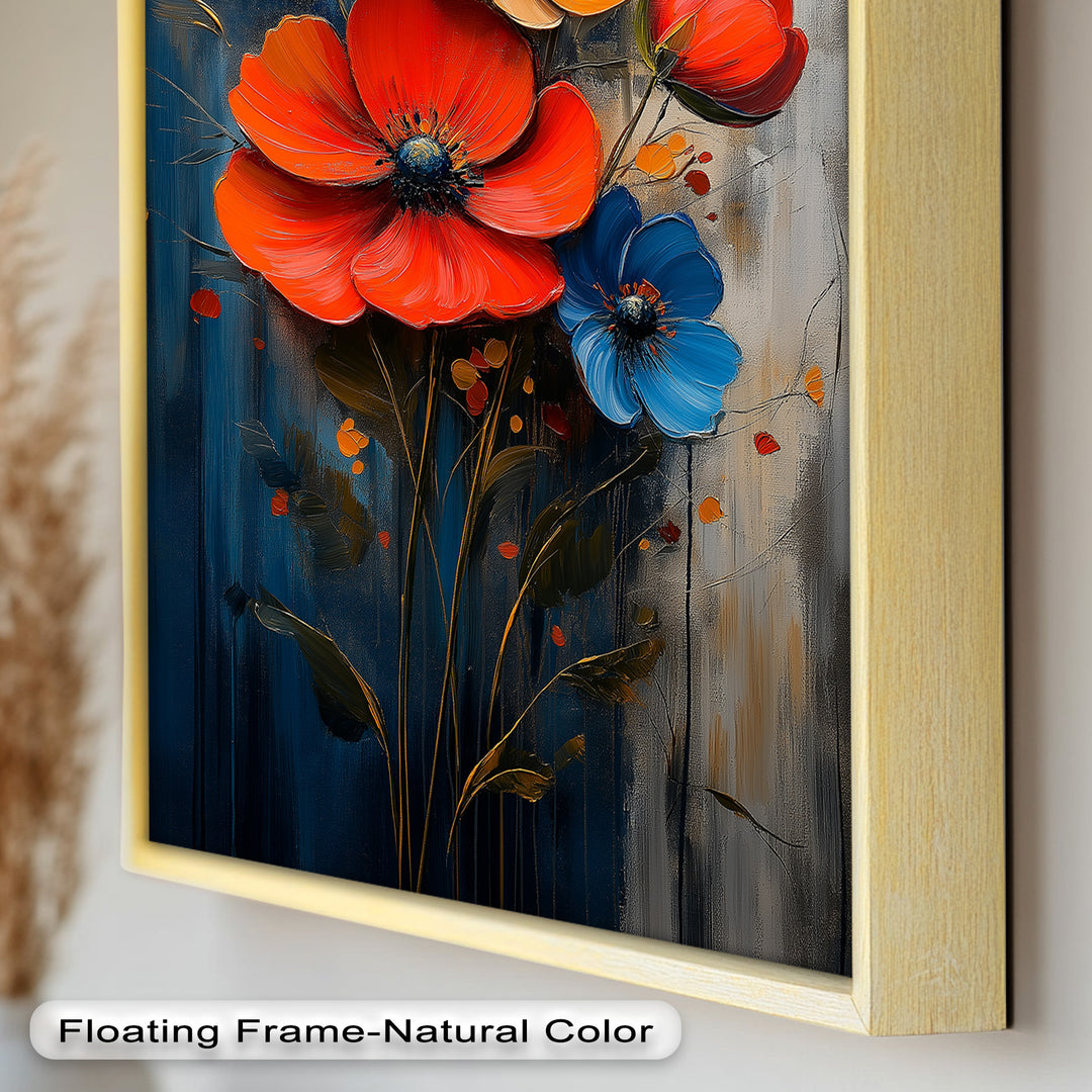 Colorburst Petals – Bold Poppy Bouquet Flower Oil Painting