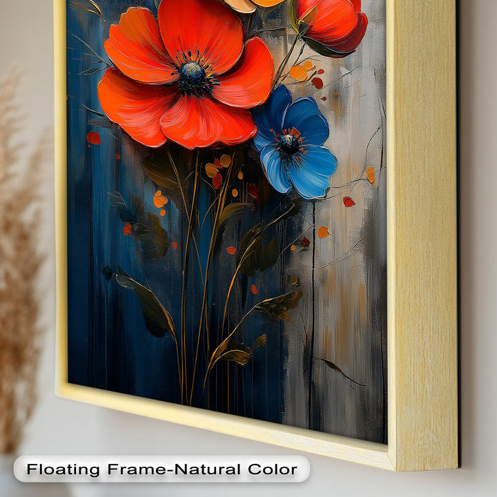 Colorburst Petals – Bold Poppy Bouquet Flower Oil Painting