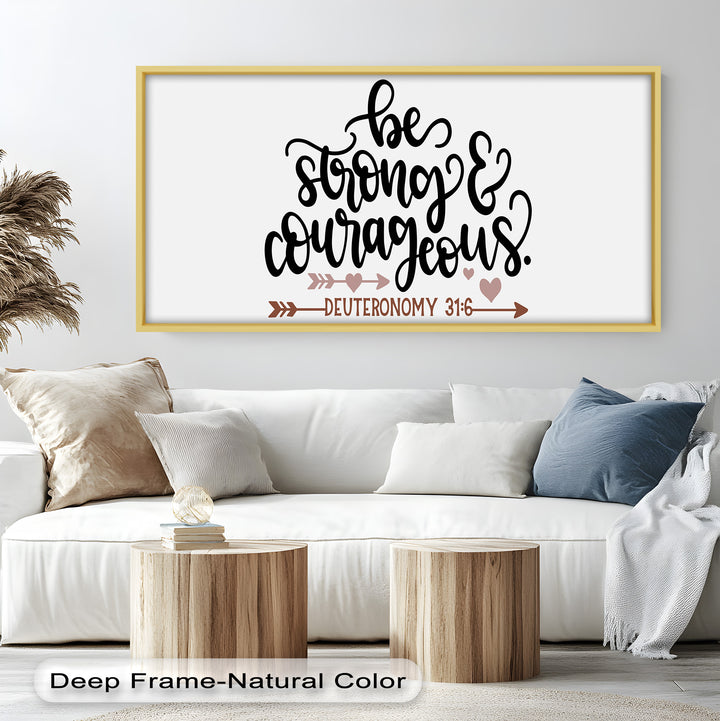 Deuteronomy 31:6 Inspired Oil Painting – Spiritual Strength Christian Decor