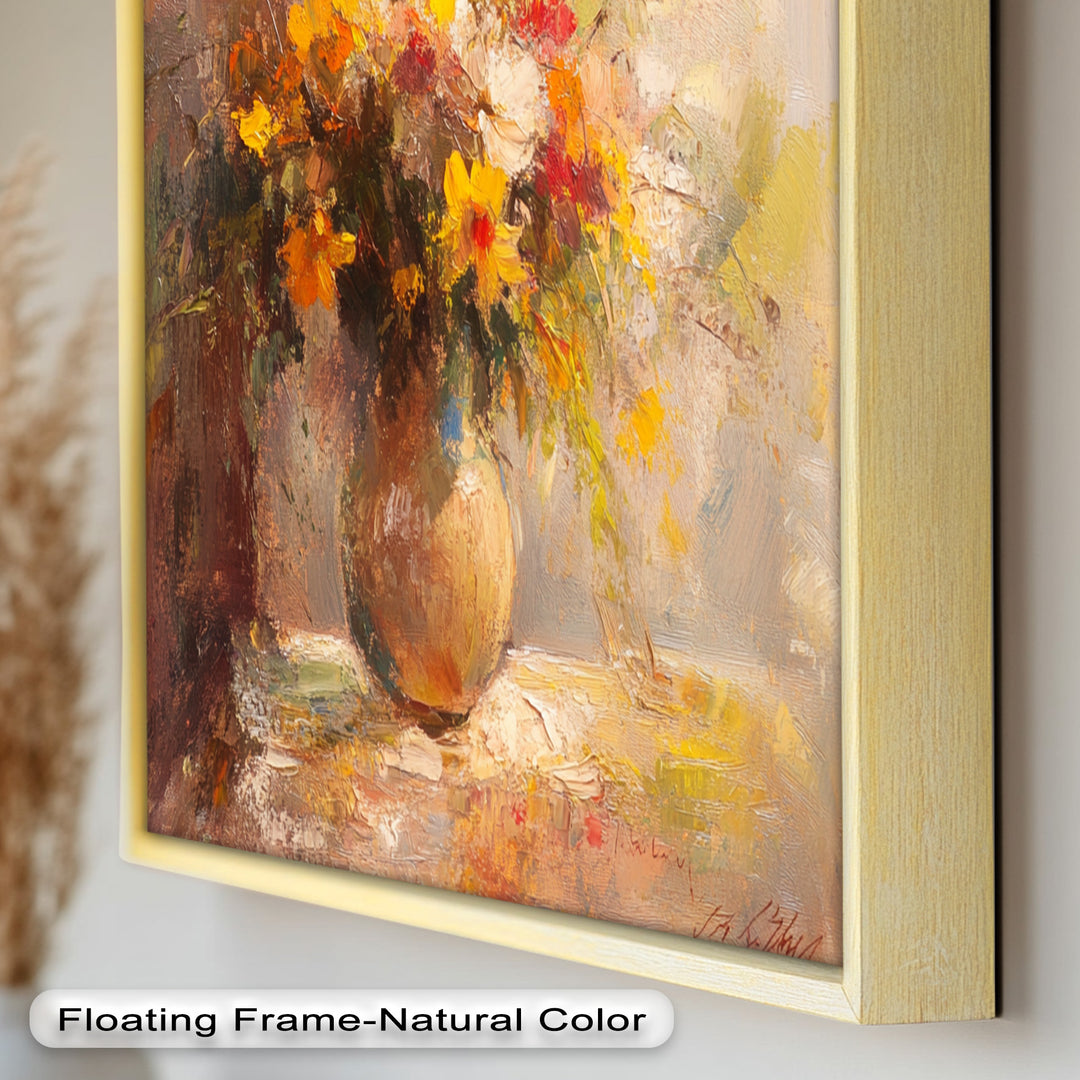 Sunlit Harmony – Vibrant Wildflower Still Life Flower Oil Painting
