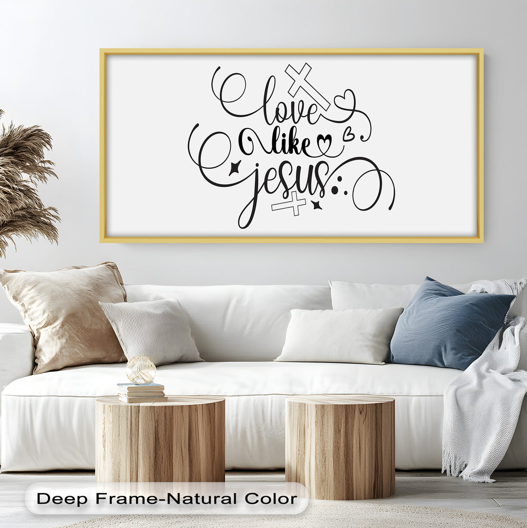 Heartfelt Christian Oil Painting – “Love Like Jesus” Handwritten Art