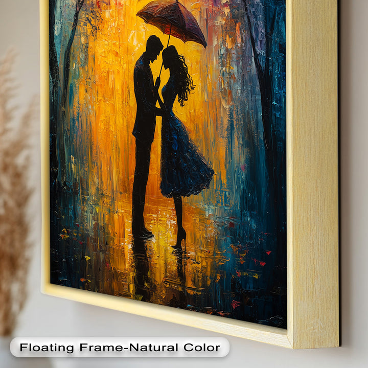 Lovers Under Autumn Glow – Romantic Couple Oil Painting