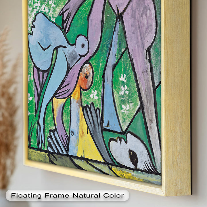 Reclining in Nature – Picasso-Inspired Abstract Nude Oil Painting