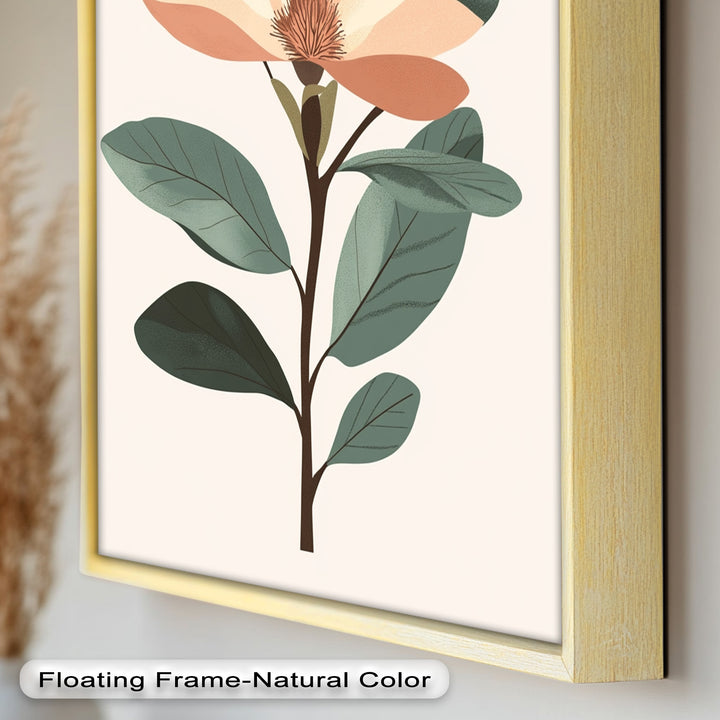 Minimal Magnolia – Elegantes botanisches Ölgemälde
