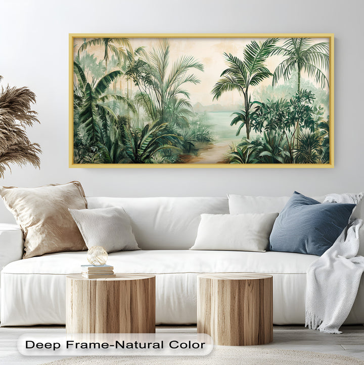 Tropical Garden Escape – Lush Jungle Oil Painting