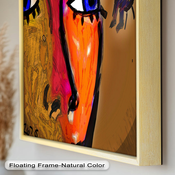 Vivid Gaze – Abstract Expressionist Portrait Oil Painting